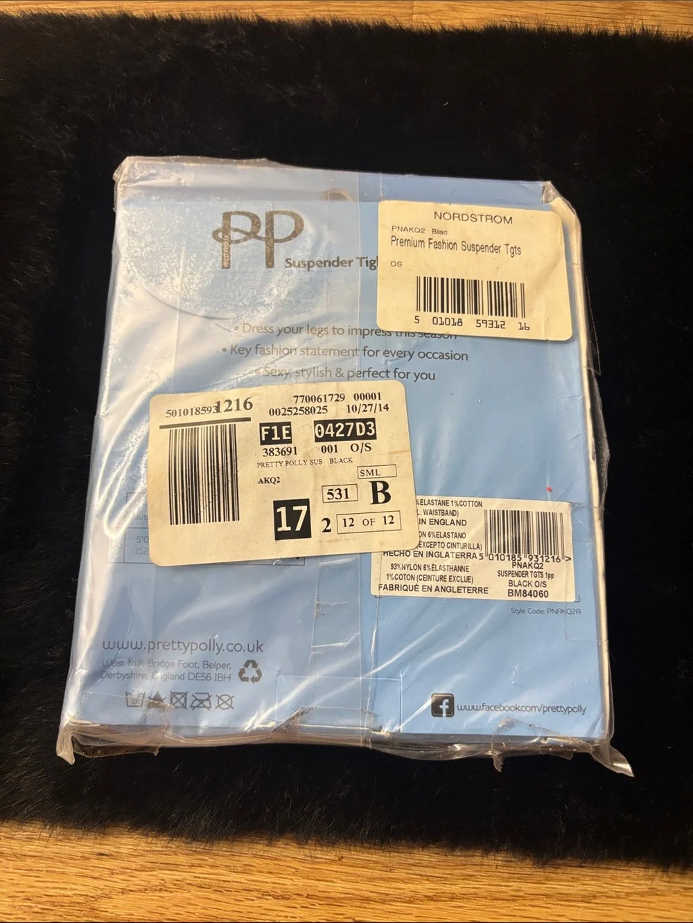 Pretty Polly Black Suspender-Style Thigh Highs